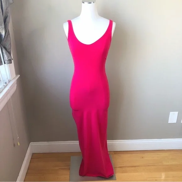 chinese dress ladies Hot Pink Bodycon Maxi Dress